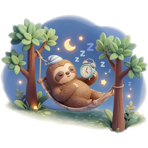 Sloth sleeping in hammock